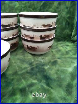 (10)Wild Horses Big Sky Carvers Thomas Norby Stoneware Bowls Cabin Rodeo Ranch