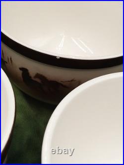 (10)Wild Horses Big Sky Carvers Thomas Norby Stoneware Bowls Cabin Rodeo Ranch