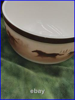 (10)Wild Horses Big Sky Carvers Thomas Norby Stoneware Bowls Cabin Rodeo Ranch