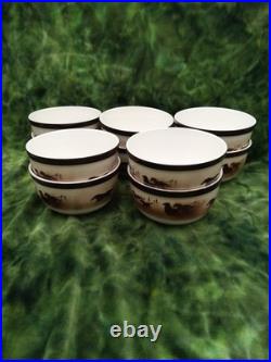(10)Wild Horses Big Sky Carvers Thomas Norby Stoneware Bowls Cabin Rodeo Ranch