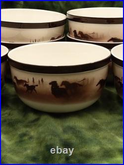 (10)Wild Horses Big Sky Carvers Thomas Norby Stoneware Bowls Cabin Rodeo Ranch