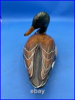 14 Big Sky Carvers Hand-Carved Wooden Mallard Duck, Signed Lee Smith Glass Eyes