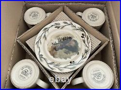 16-pc RARE Big Sky Carvers Lodge WOODLAND MOOSE Karry Hesla Dinnerware Set New