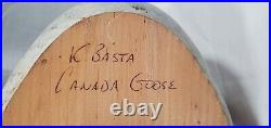 1991 BIG SKY CARVERS Handpainted Carved Wooden Canadian Goose Decoy by K. Basta