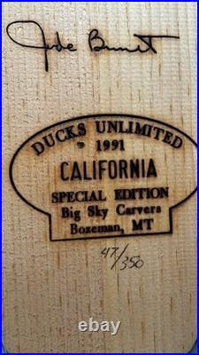 1991 Ducks Unlimited Canvasback Decoy Bennett Big Sky 47/350