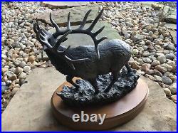 1995 13 Bradford B. J. Williams Bronze Elk The Herd Bull Big Sky Carvers