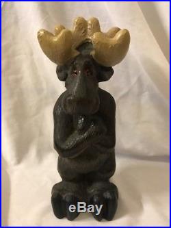 1996 Super Rare Big Sky Carvers Hand Carved/Painted Wooden Moose 11