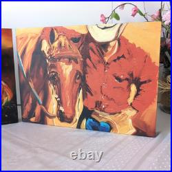 2 Big Sky Carver Cowboy Horse Canvas Visual Edge Wall Art Diane Whitehead Artist