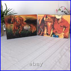 2 Big Sky Carver Cowboy Horse Canvas Visual Edge Wall Art Diane Whitehead Artist