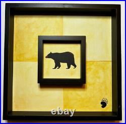 2 Paintings Montana Big Sky Carvers Shadowbox 3D Painting of Bear And Elk