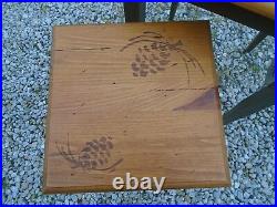 2-Pc Nesting Table Set Big Sky Carvers Pinecone accents Olive Green Rare Cabin