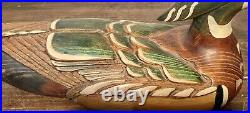2003 Big Sky Carvers Wood Duck Hand Carved Signed Kim Stephens 18 x 7