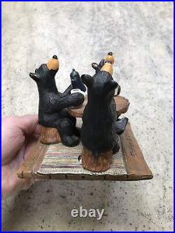 2011 Big Sky Carvers Jeff Fleming Bearfoots Coffee & Donuts Bear Figurine Nice