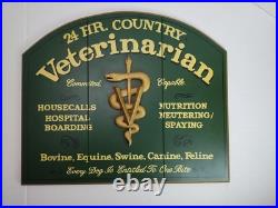 24 hr Country Veterinarian Wooden Big Sky Carvers Sign
