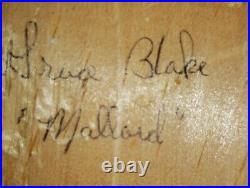 24 x 14 Big Sky Carvers Wood Mallard Decoy Hand Carved Glass Eyes Signed Blake