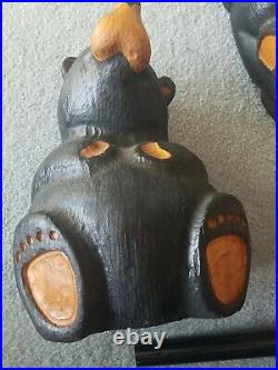 3pc Big Sky Carvers Jeff Fleming Bearfoots Rosie & Riley Chillin Bears & Tree