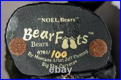 4 BearFoots NOEL Set Bears Xmas Collectible Montana Big Sky Carvers Jeff Fleming