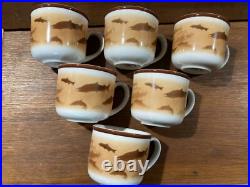 6 vintage Big Sky Lodge Stoneware Collection Thomas Norby Alaska fish fishing AK