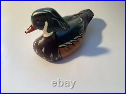 7 Duck Decoy Wood Duck Vibrant Solid Wooden BIG SKY CARVERS Signed