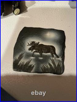 9 Mountain Mooses Figurines Big Sky Carvers Artist Phillis Driscoll Jeff Fleming