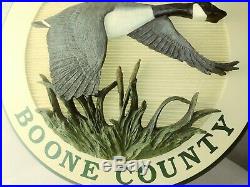 95 Wood Carved Ducks Unlimited BOONE COUNTY Big Sky Carvers 3D Sign Logo RARE