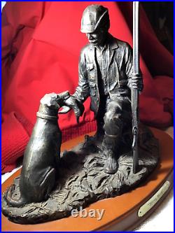 99 Cody Houston-Strong Bond-Labrador Dog Shotgun Duck Hunting Bronze Sculpture