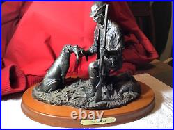 99 Cody Houston-Strong Bond-Labrador Dog Shotgun Duck Hunting Bronze Sculpture