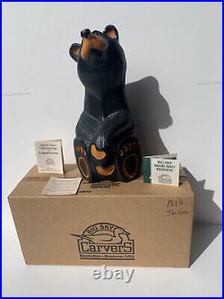 ADORABLE BIG SKY CARVERS JEFFREY HAND CARVED JEFF FLEMING BEAR STATUE With BOX