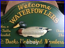 ART Ducks Unlimited Welcome Waterfowlers 30 W x 16 H Big Sky Carvers