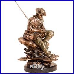 American Bliss Fly Fisherman Fishing Sculpture Statue Big Sky Carvers