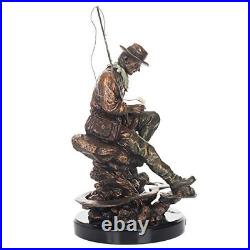 American Bliss Fly Fisherman Fishing Sculpture Statue Big Sky Carvers