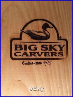 Authentic BIG SKY CARVERS Wood Carved PINTAIL Duck Crafted 2006 5/25 Signed 22