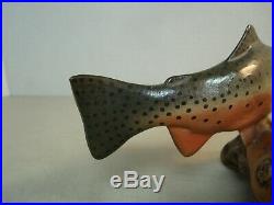 BIG SKY CARVERS 7 Rainbow Trout Fish on Knotted Wood Base SIGNED NICE HTF