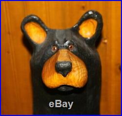 BIG SKY CARVERS, Black Bear LOU with trout, artist Jeff Fleming, 33 tall