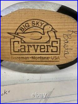 BIG SKY CARVERS Canvasback Duck Decoy Signed K Basta Vintage
