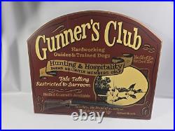 BIG SKY CARVERS GUNNER'S CLUB Duck Hunting Shotgun 3D WOOD SIGN Hand Paint 19x16