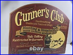 BIG SKY CARVERS GUNNER'S CLUB Duck Hunting Shotgun 3D WOOD SIGN Hand Paint 19x16