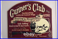 BIG SKY CARVERS GUNNER'S CLUB Duck Hunting Shotgun 3D Wood Sign 19x16 Dad Gift