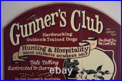 BIG SKY CARVERS GUNNER'S CLUB Duck Hunting Shotgun 3D Wood Sign 19x16 Dad Gift