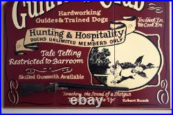 BIG SKY CARVERS GUNNER'S CLUB Duck Hunting Shotgun 3D Wood Sign 19x16 Dad Gift