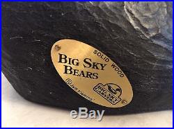 Big Sky Carvers Hand Carved Wood Bear On His Back Jeff Fleming Montana