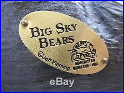 Big Sky Carvers Jeff Fleming Wooden Bear Resting On Back Legs Crossed USA