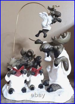 BIG SKY CARVERS MOUNTAIN MOOSES CHOIR OF MOOSE CHRISTMAS FIGURINE with ANGEL RARE