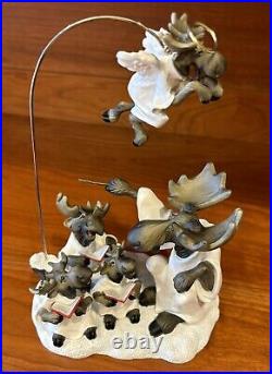 BIG SKY CARVERS MOUNTAIN MOOSES CHOIR OF MOOSE CHRISTMAS FIGURINE with ANGEL RARE