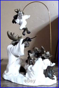 BIG SKY CARVERS MOUNTAIN MOOSES CHOIR OF MOOSE CHRISTMAS FIGURINE with ANGEL RARE