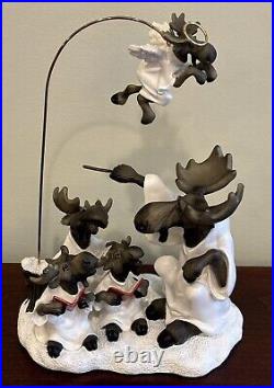 BIG SKY CARVERS MOUNTAIN MOOSES CHOIR OF MOOSE CHRISTMAS FIGURINE with ANGEL RARE