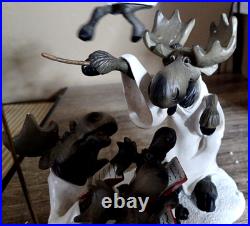 BIG SKY CARVERS MOUNTAIN MOOSES CHOIR OF MOOSE CHRISTMAS FIGURINE with ANGEL RARE