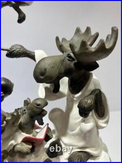 BIG SKY CARVERS MOUNTAIN MOOSES CHOIR OF MOOSE CHRISTMAS FIGURINE with ANGEL RARE