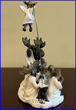 BIG SKY CARVERS MOUNTAIN MOOSES CHOIR OF MOOSE CHRISTMAS FIGURINE with ANGEL RARE