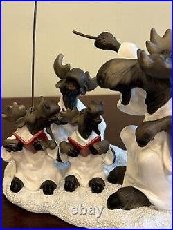 BIG SKY CARVERS MOUNTAIN MOOSES CHOIR OF MOOSE CHRISTMAS FIGURINE with ANGEL RARE